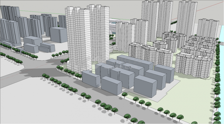 住宅综合体商业建筑规划su模型-图二