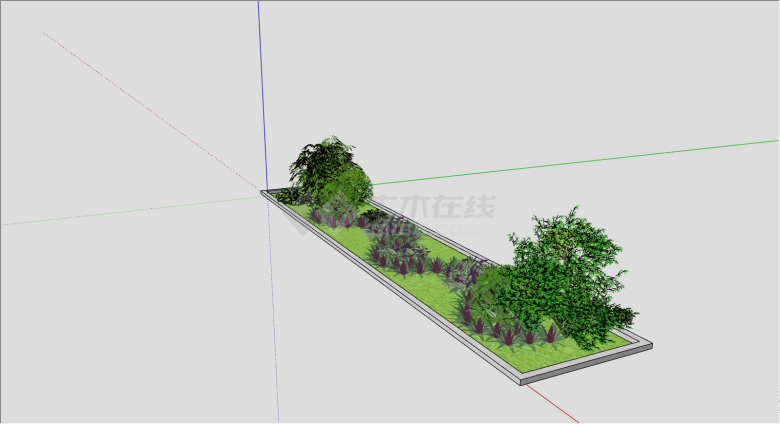 茂盛的草本的花境植物su模型-图二