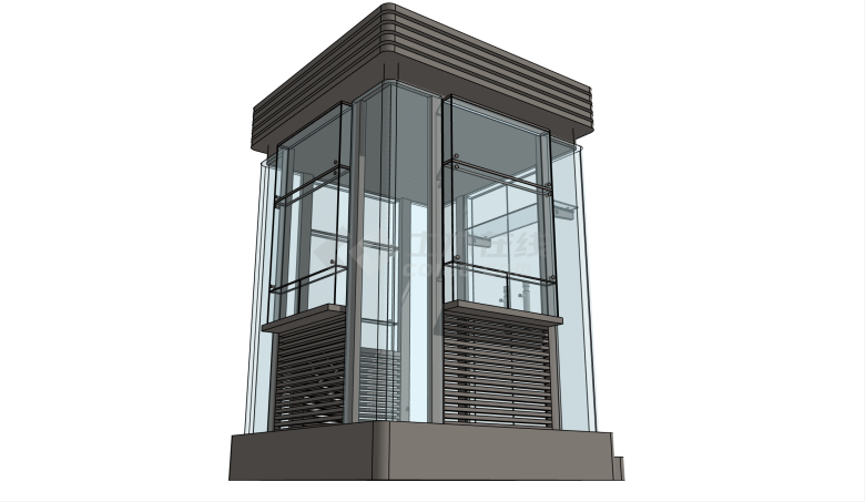 现代经典庄重气派岗亭su模型-图一