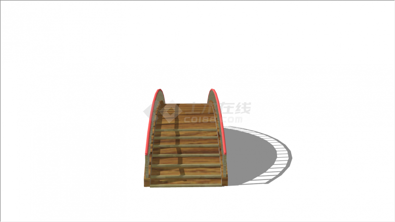 原木器材小桥su模型-图二
