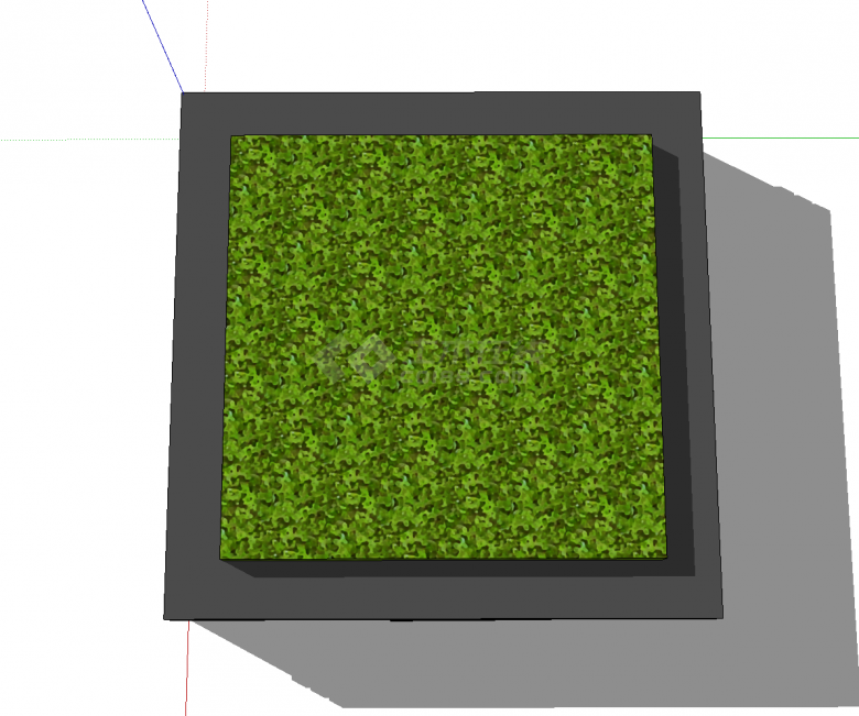 带绿植的单层方形树池su模型-图二