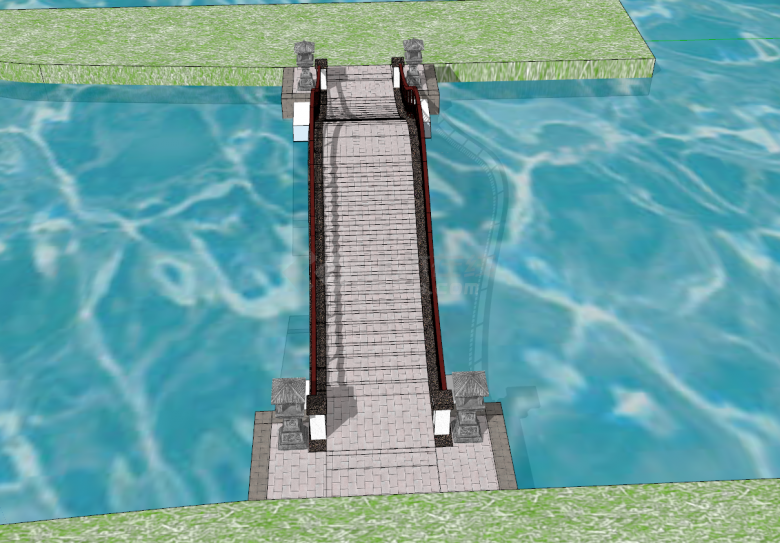 户外公园设施景观拱桥su模型-图一