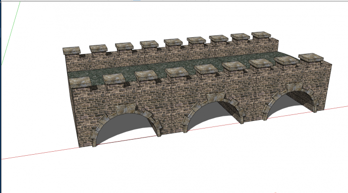 古典简约石头拱桥su模型_图1