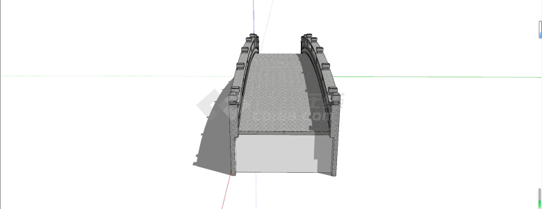 多孔钢筋混凝土拱桥su模型-图一