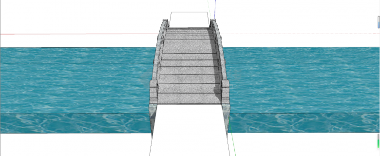 单孔抛物线空腹式石拱桥su模型-图二