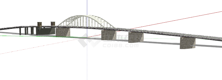 白色现代新颖铁路桥su模型-图二