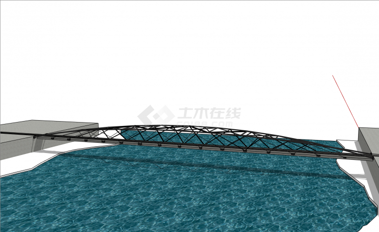 新颖后现代风格桥梁su模型-图二