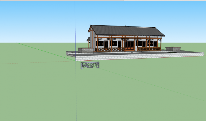 小型古典中式居住建筑su模型_图1