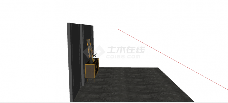 欧式家装玄关简约摆放su模型-图一