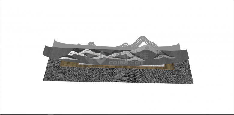 现代创意式山水假山 su模型-图二