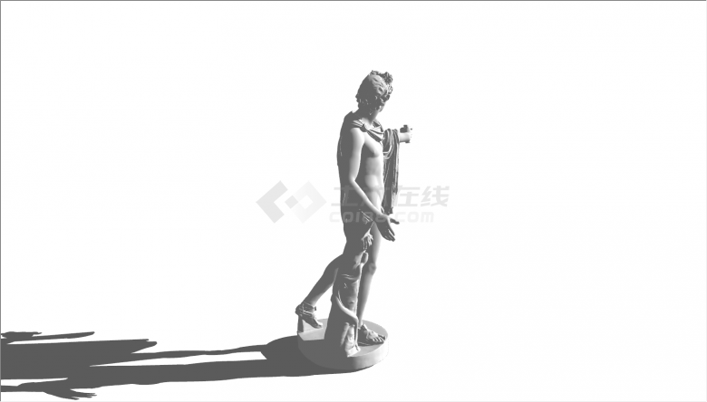 公园欧式带披肩石膏雕塑3Dsu模型-图二