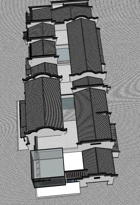 现代小阁楼商业街建筑su模型_图1
