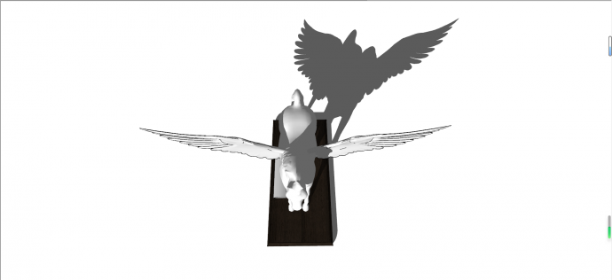 公园欧式人物飞翔的马石膏雕塑3Dsu模型_图1