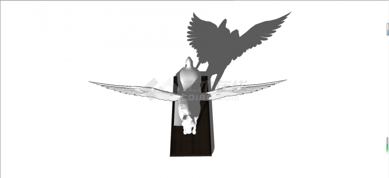 公园欧式人物飞翔的马石膏雕塑3Dsu模型-图一