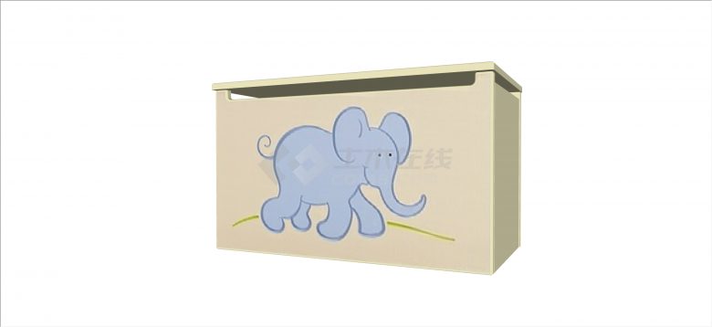 现代大象卡通儿童家具箱子su模型-图二