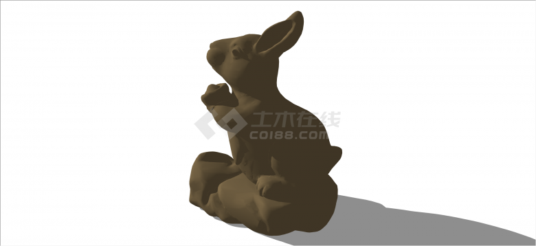 中式现代抱元宝的十二生肖之兔子su模型-图二