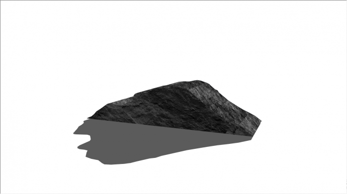 黑色带灰色花纹的切面平整的条石置石景石su模型_图1