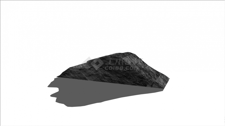 黑色带灰色花纹的切面平整的条石置石景石su模型-图一