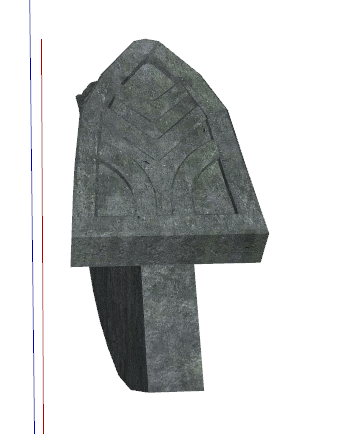 中式铁质弧形盾式飞檐su模型_图1