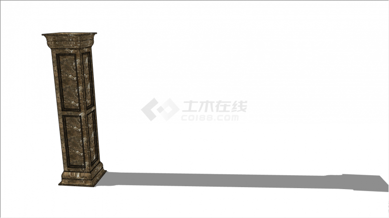 方柱型的带白色花纹的罗马柱su模型-图二