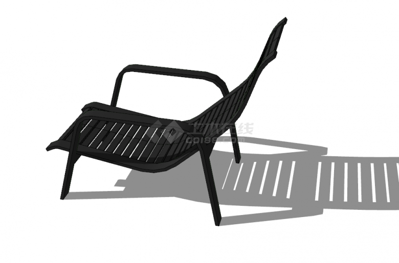 全新体闲现代户外躺椅su模型-图二