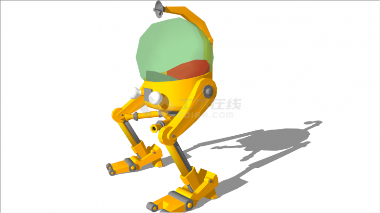 科幻儿童设备可载人黄色机器人su模型-图二