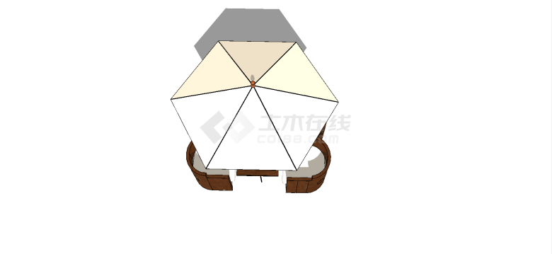 复合木板材质双人桌椅组合四人桌椅su模型-图二
