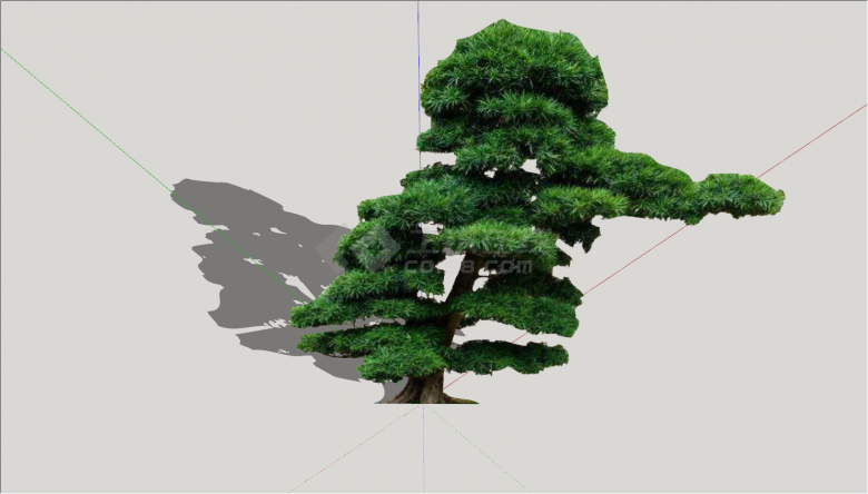 公园修建景观造型树su模型-图二