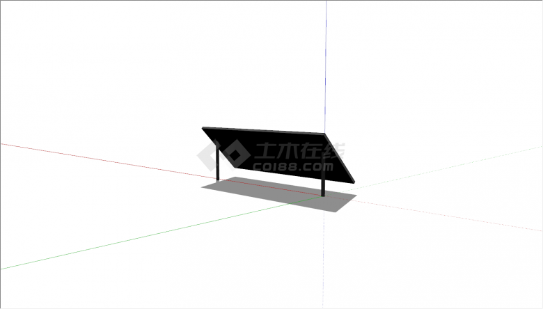 黑色长方形太阳能电池板su模型-图一