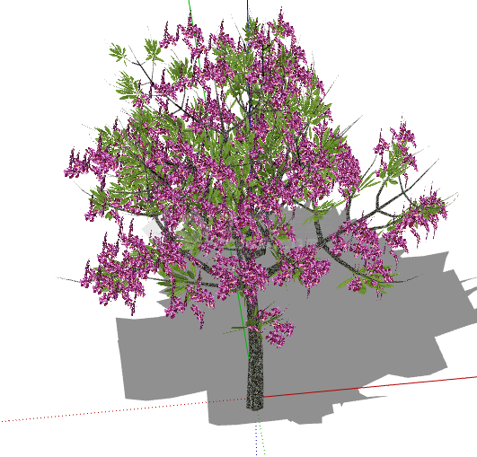 粉绿新颖3d有色叶树木su模型-图二