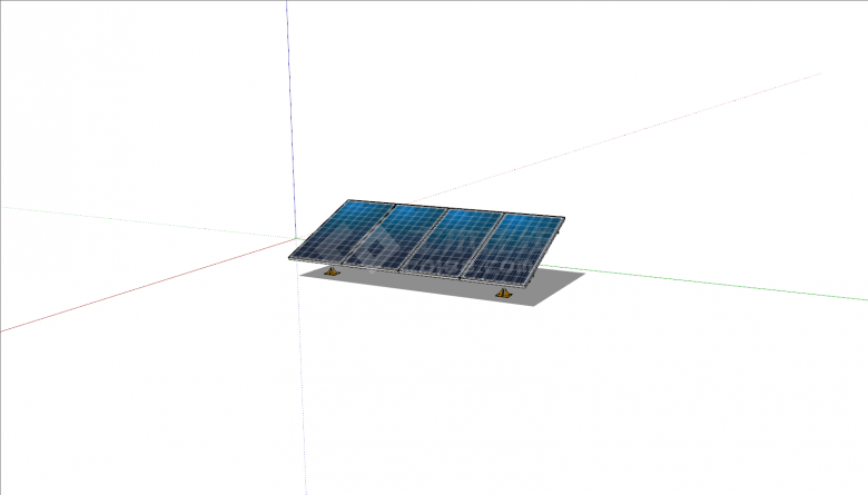 蓝色组合太阳能电池板su模型-图一