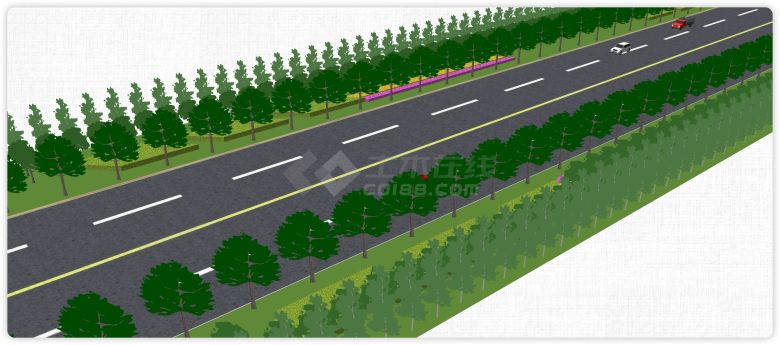 开封市道路公路绿化带su模型-图一