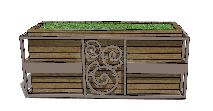 包裹了铁架的花箱种植箱su模型-图二