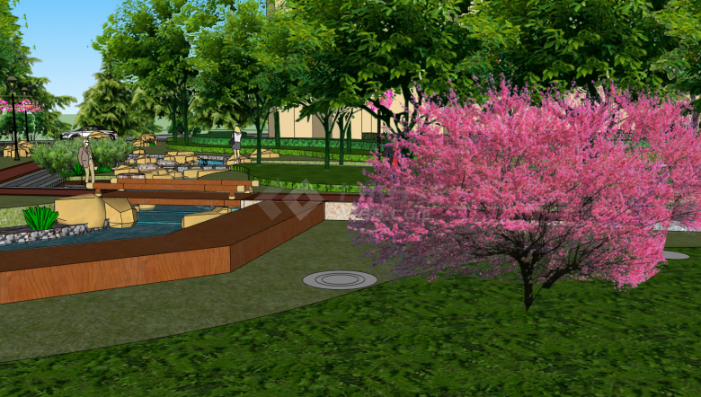 花园式园林式景观规划su模型-图二