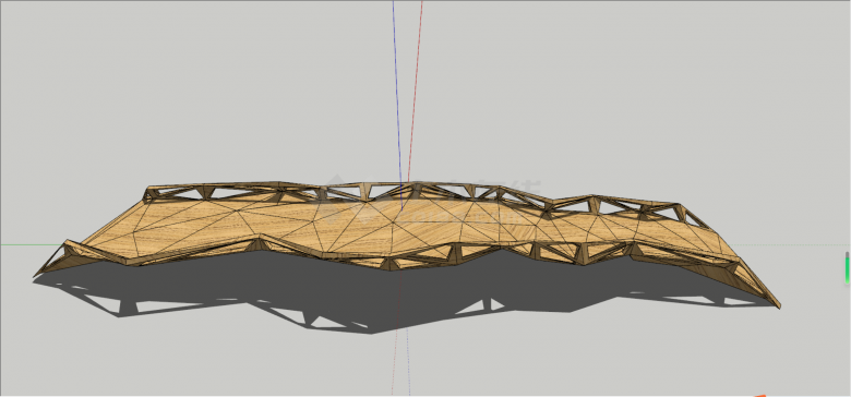 解构概念桥木质拱形桥设计SU模型-图二