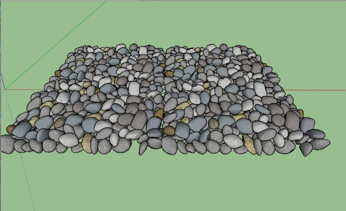 现代灰色方形鹅卵石石子路su模型_图1