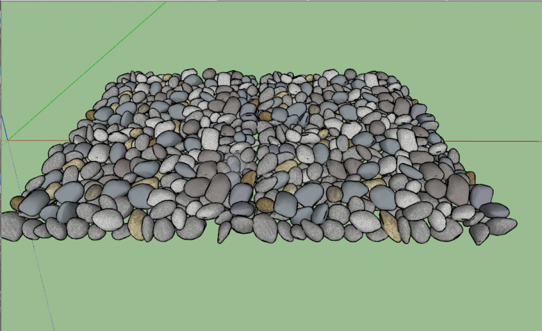 现代灰色方形鹅卵石石子路su模型-图一