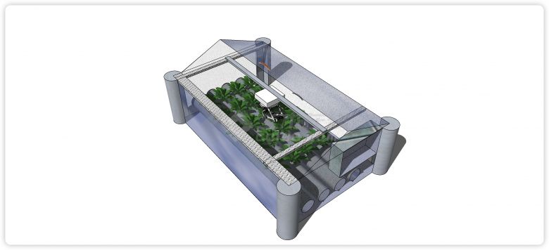 玻璃箱子蔬菜种植器皿su模型-图二