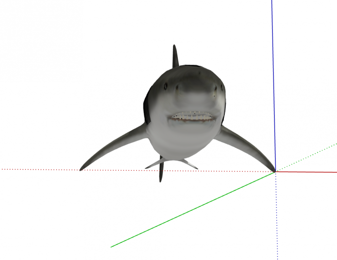凶猛鲨鱼水族馆鱼类动物组合SU模型_图1