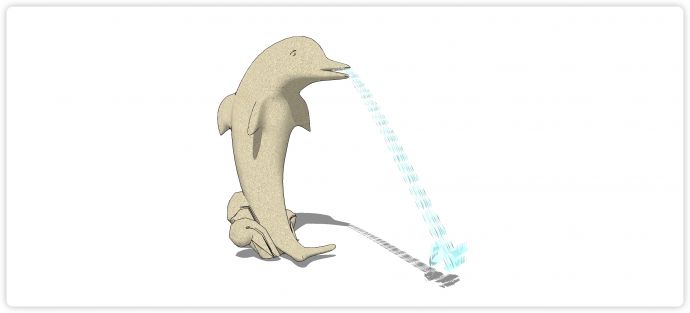 海豚喷泉现代鱼雕塑小品su模型_图1