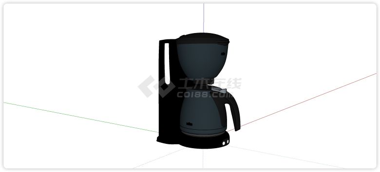 美式咖啡机厨房电器su模型-图二