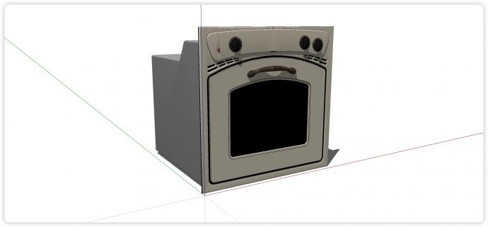 古典米色嵌入式烤箱厨房电器su模型_图1