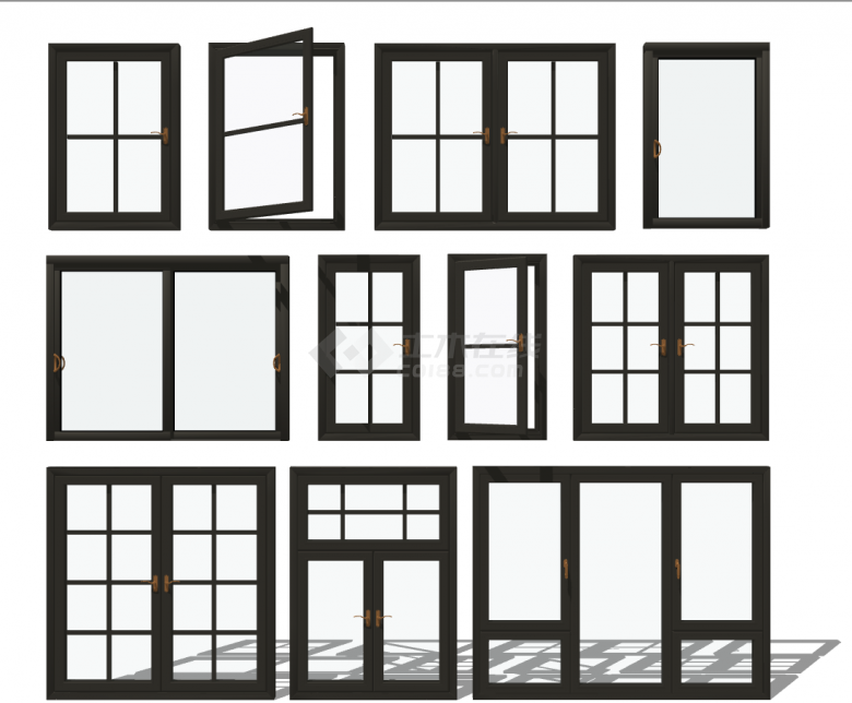 各种造型的窗户组合su模型-图一