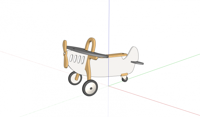 飞机造型幼儿学步车现代流行飞机玩具su模型_图1