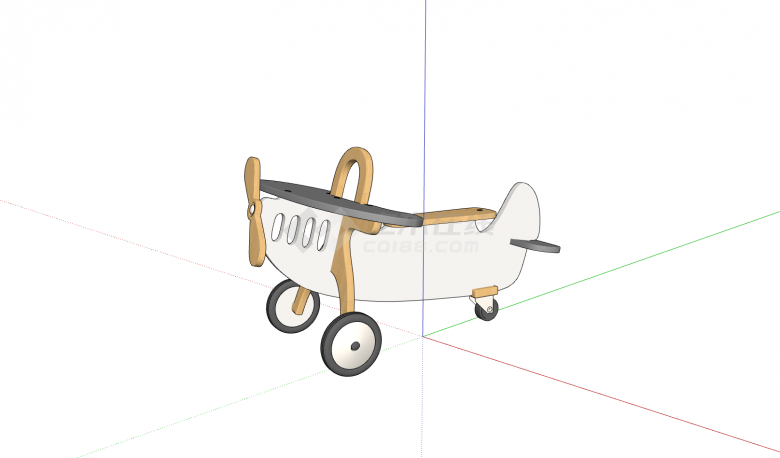 飞机造型幼儿学步车现代流行飞机玩具su模型-图一