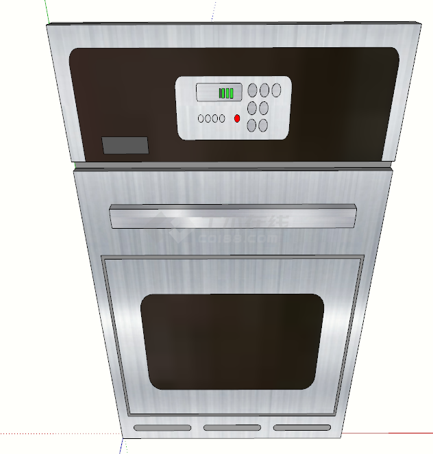 灰色触屏一体的大型烤箱su模型-图二