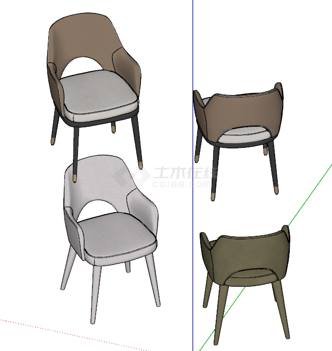 家居现代单椅 沙发 su模型-图二