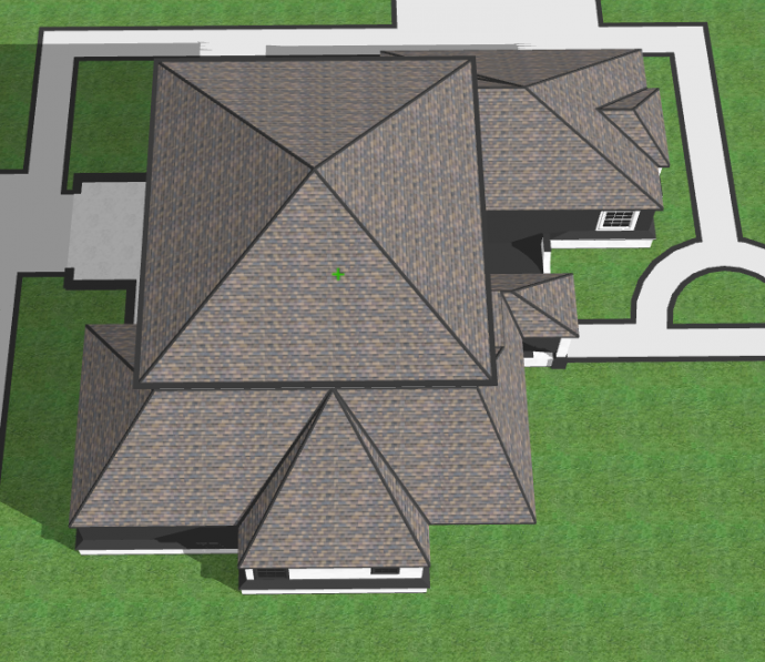 现代二层独栋别墅庭院su模型_图1