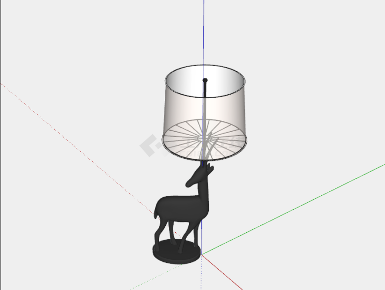 鹿形超有设计感的台灯su模型-图一
