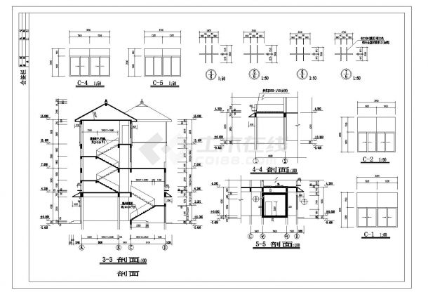 某银行分行建筑结构设计图-图二